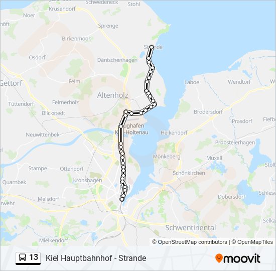 Buslinie 13 Karte