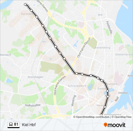 Автобус 81: карта маршрута