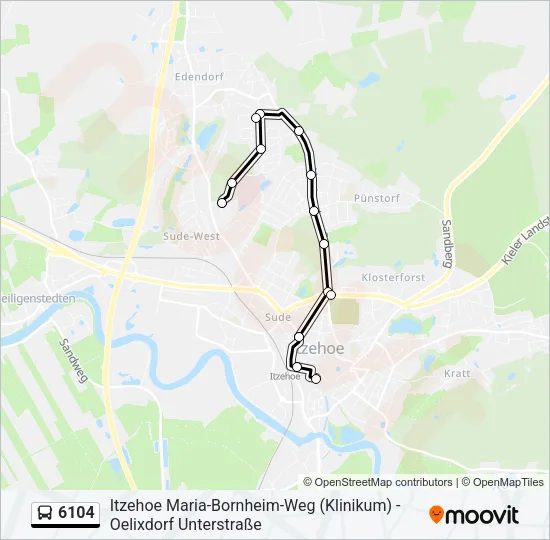 Автобус 6104: карта маршрута