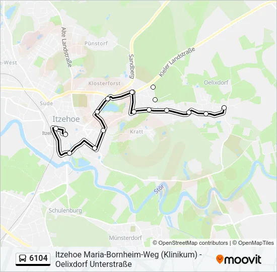 Автобус 6104: карта маршрута