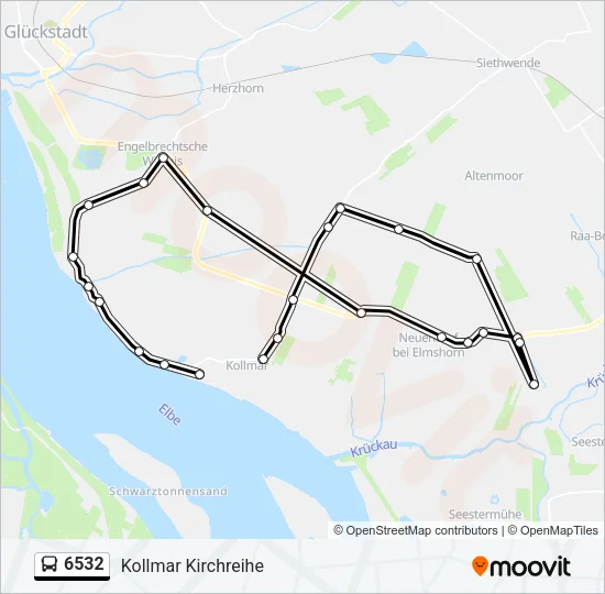 Автобус 6532: карта маршрута