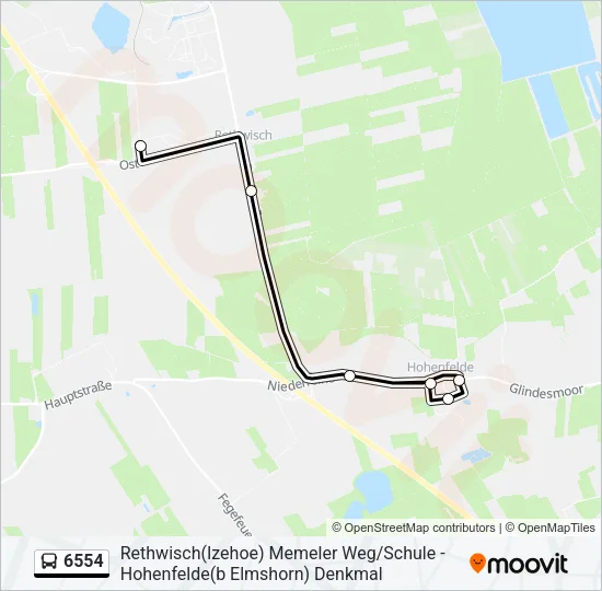 Автобус 6554: карта маршрута