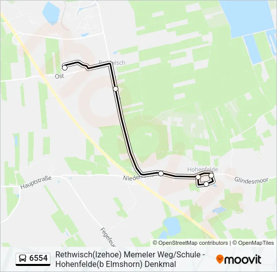 Автобус 6554: карта маршрута
