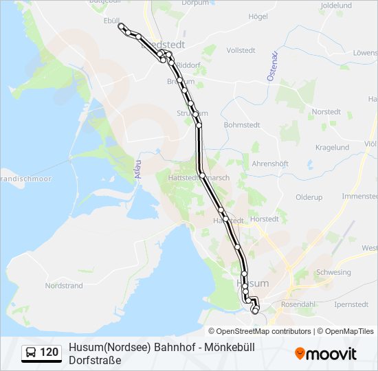 Buslinie 120 Karte