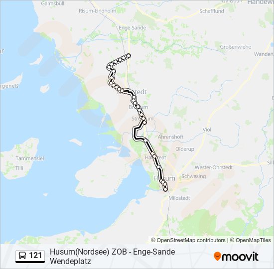 Автобус 121: карта маршрута