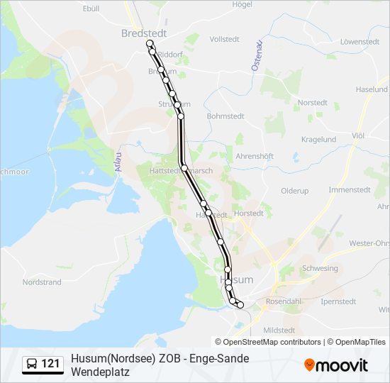 121 bus Line Map