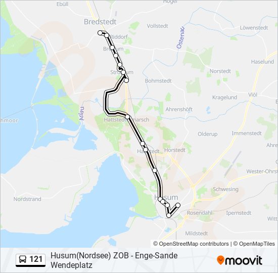 121 bus Line Map