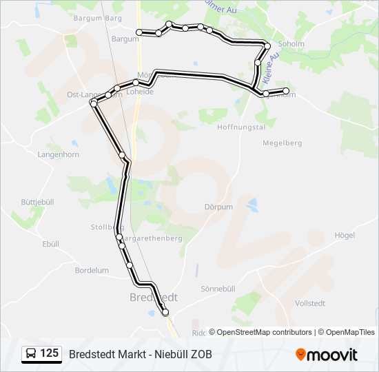 125 bus Line Map