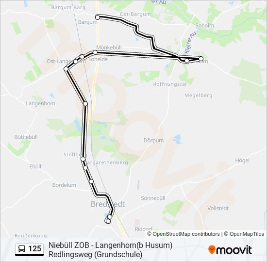 125 bus Line Map