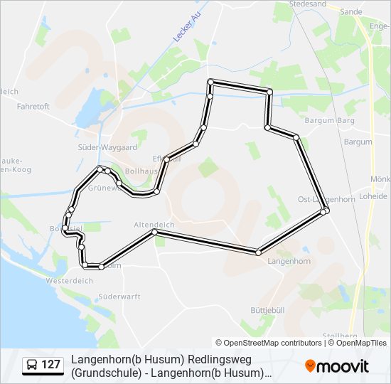 127 bus Line Map