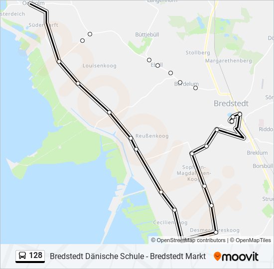 128 bus Line Map