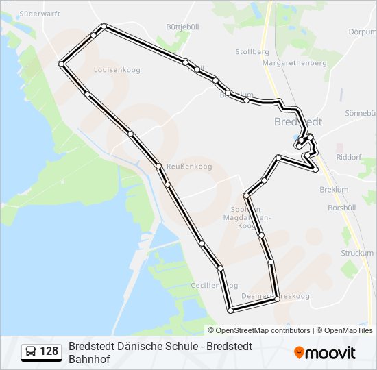 128 bus Line Map