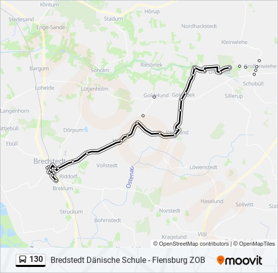 130 bus Line Map