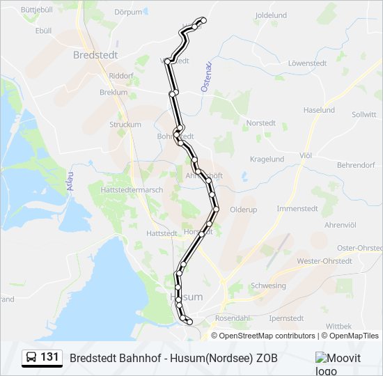 Buslinie 131 Karte