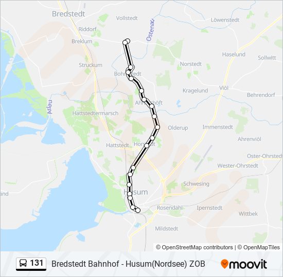 Buslinie 131 Karte