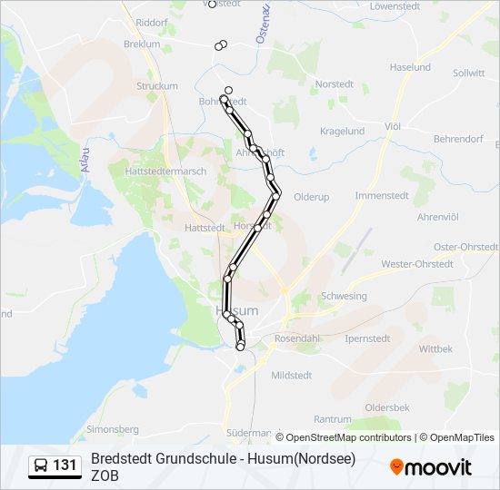 Buslinie 131 Karte