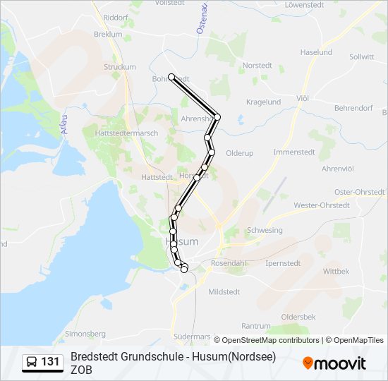 Автобус 131: карта маршрута