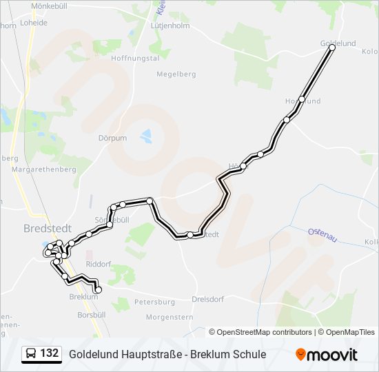 132 bus Line Map