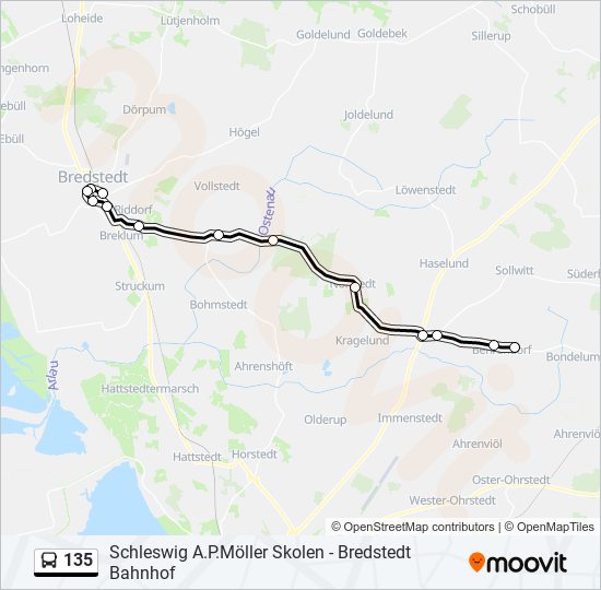 135 bus Line Map