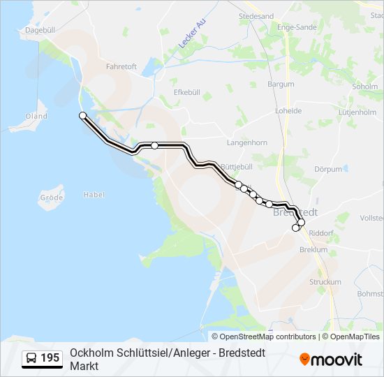 195 bus Line Map