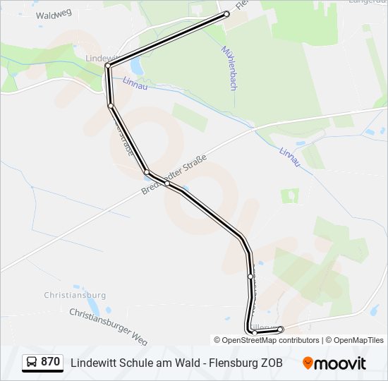 870 bus Line Map