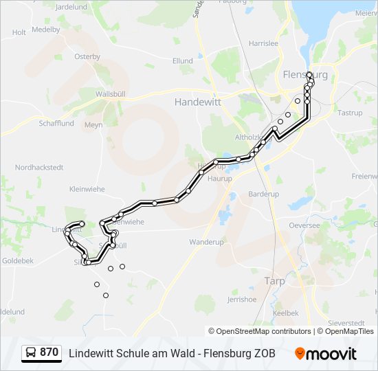 870 bus Line Map