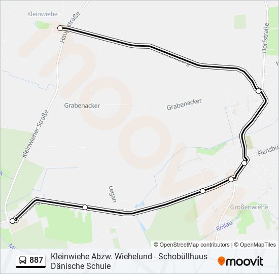 887 bus Line Map