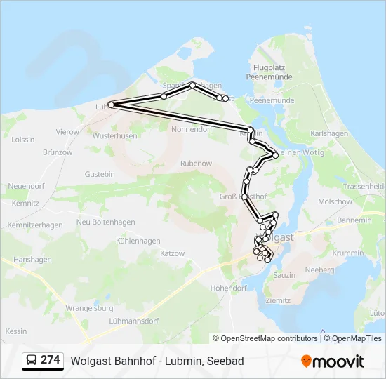 Автобус 274: карта маршрута