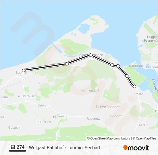 Автобус 274: карта маршрута