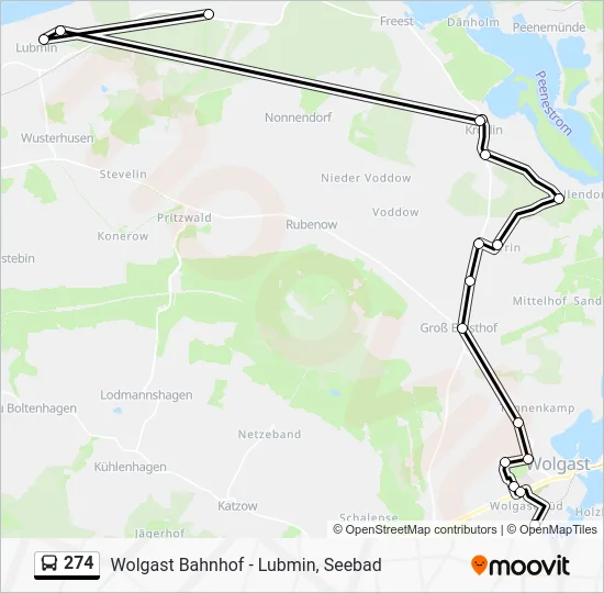 Автобус 274: карта маршрута