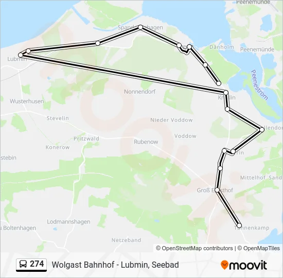 Автобус 274: карта маршрута