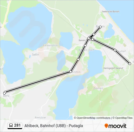Автобус 281: карта маршрута