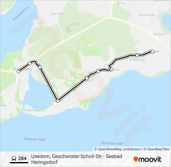 Автобус 284: карта маршрута