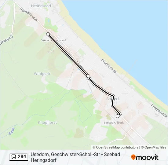 284 Bus Line Map