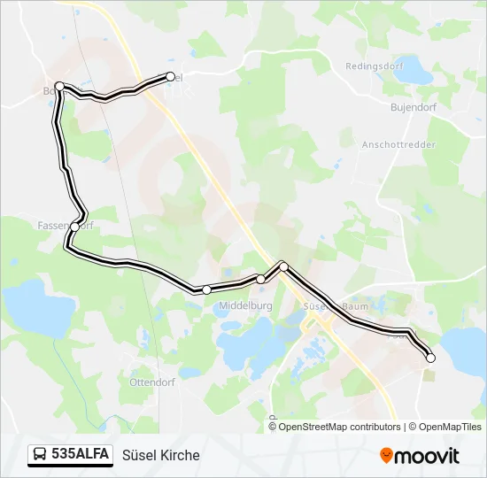 Автобус 535ALFA: карта маршрута