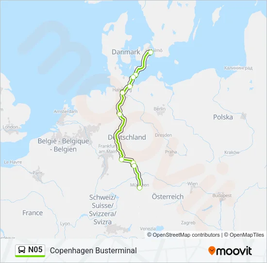N05 Bus Line Map