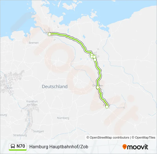 N70 Bus Line Map