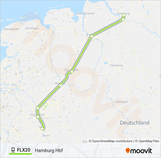 Bahnlinie FLX20 Karte