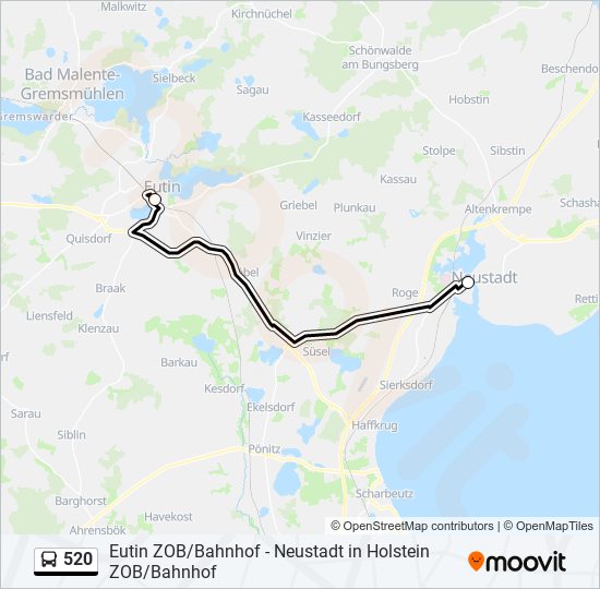 520 bus Line Map