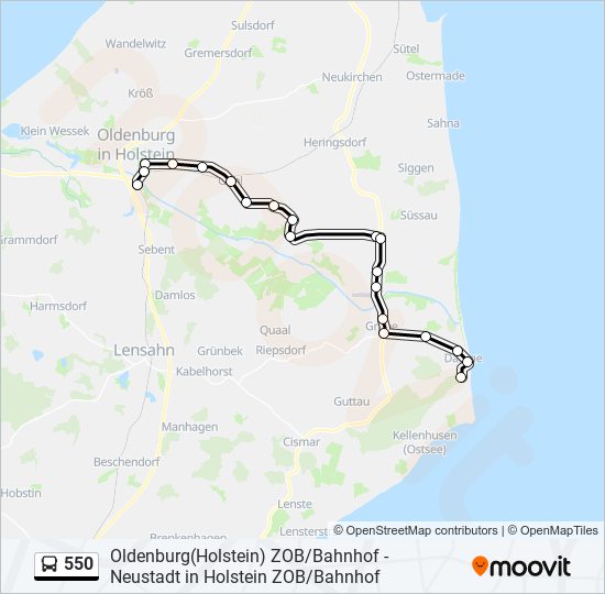 550 bus Line Map