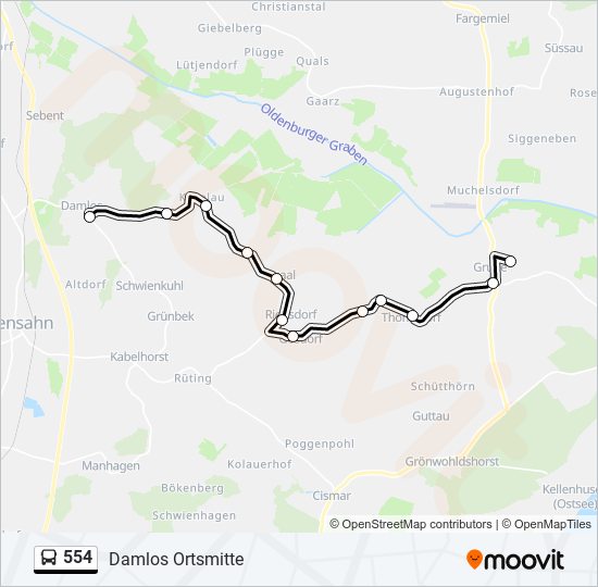 554 bus Line Map