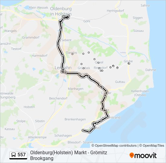 557 bus Line Map