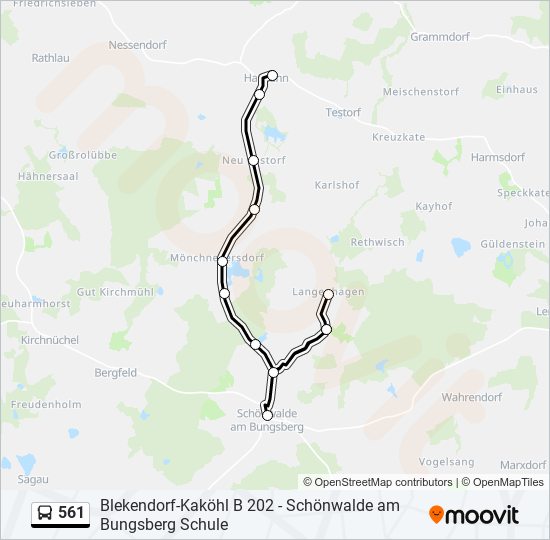 561 Route: Schedules, Stops & Maps - Wangels-Hansühn Kirche (Updated)