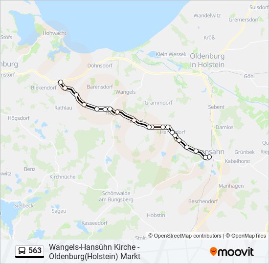 563 bus Line Map