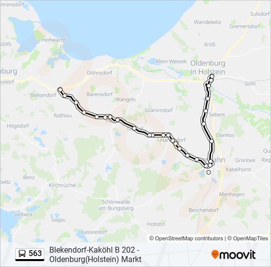 563 bus Line Map