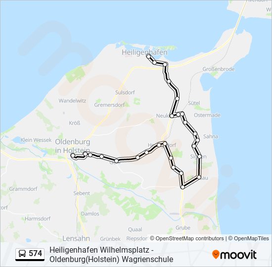 574 bus Line Map