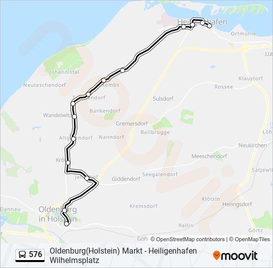 576 bus Line Map