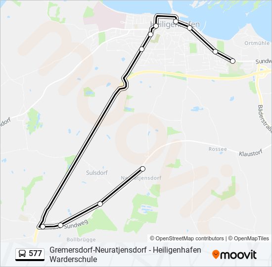 577 bus Line Map