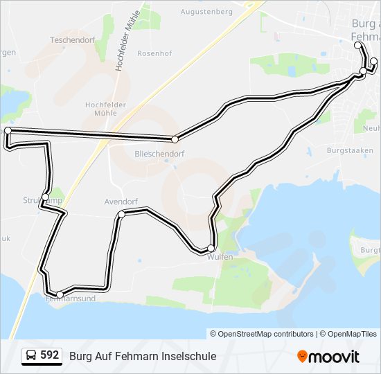 592 bus Line Map