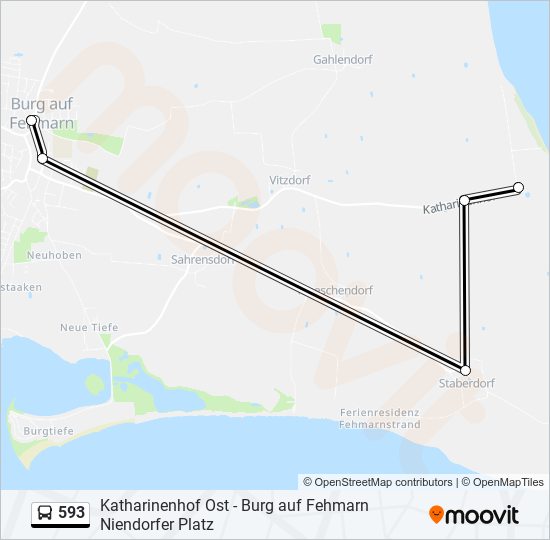 593 bus Line Map